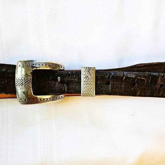 Crescent Other - Luca di Marco CRESCENT Men's Black Western 100% Grain Leather Belt Size 38